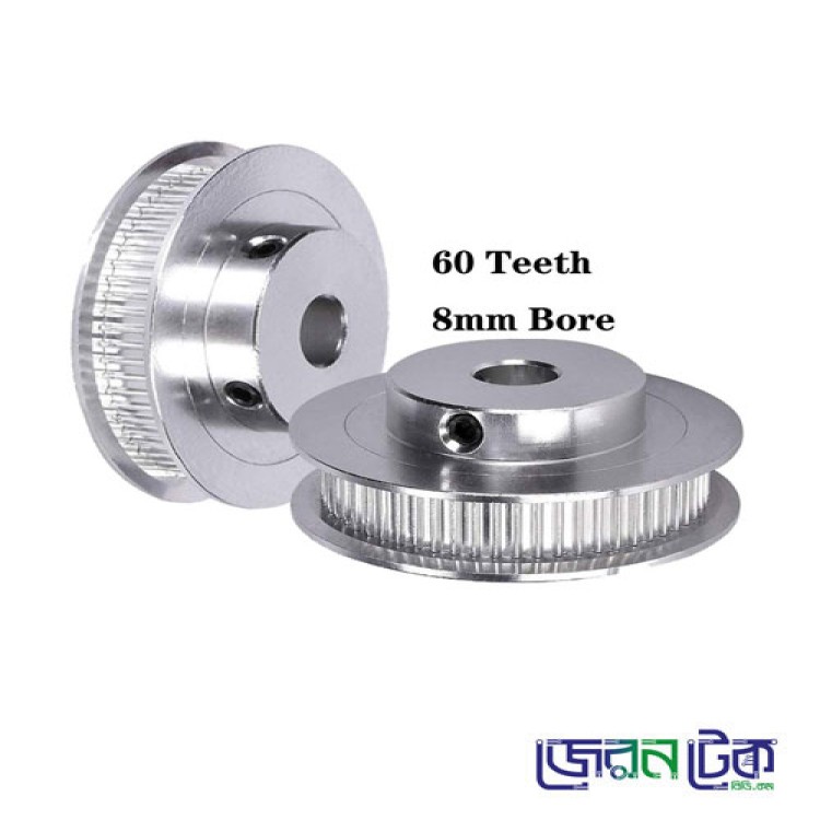 8mm Bore Shaft 60 Teeth Big Size  Aluminum GT2 Timing Pulley