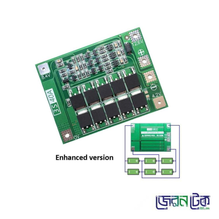 3S 40A Li-Ion Lithium Battery Charger Protection Board PCB BMS
