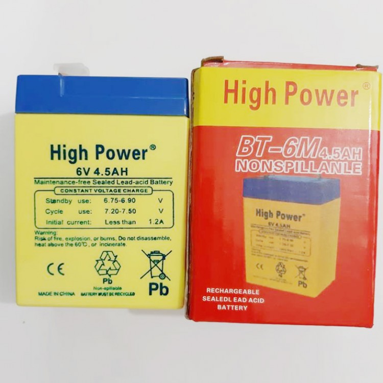 BT-6M 4.5AH 6Volt Lead Acide Battery