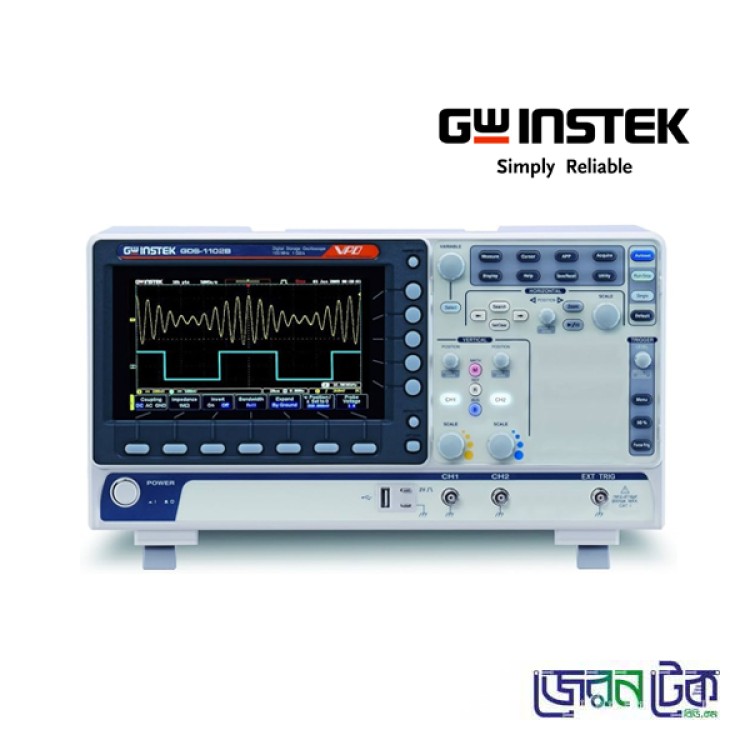 GW Instek GDS-1102B Digital Storage Oscilloscope, 2-Channel,100 MHz