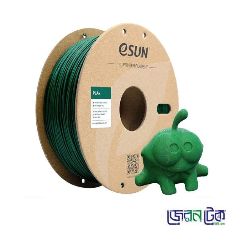 PLA+ eSUN 1.75mm 3D Printing Filament-Pine Green Color 1kg-Coil.
