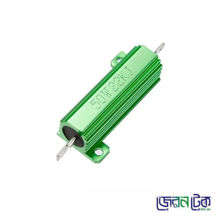 50W 22k Ohm Aluminum Housing Chassis Mount Wire wound Power Resistor