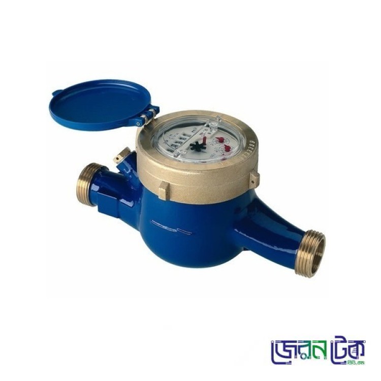 3max 2-inch Water Flow Meter - Multi-Jet Brush Copper Body