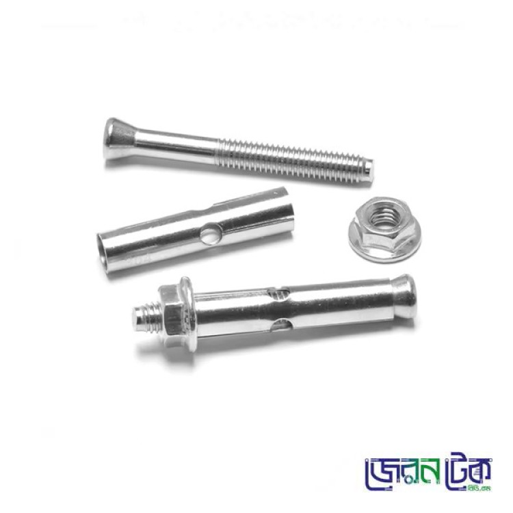 SS Royal Bolt Silver Expansion Bolts Good for Concrete Dry Brick Block Walls - 10 mm