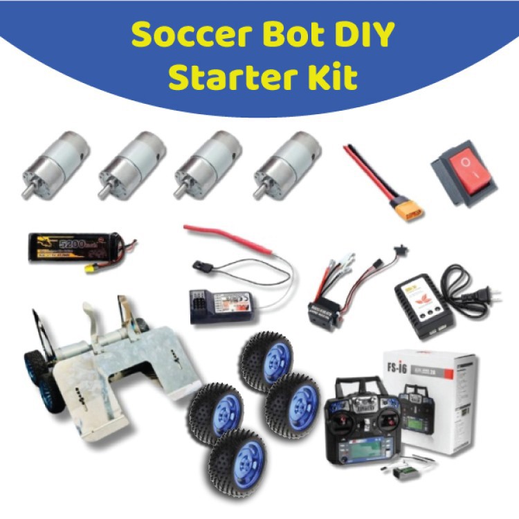 Soccer Bot Combo DIY Starter Kit pack-001 | FlySky FS-i6 Remote Control.