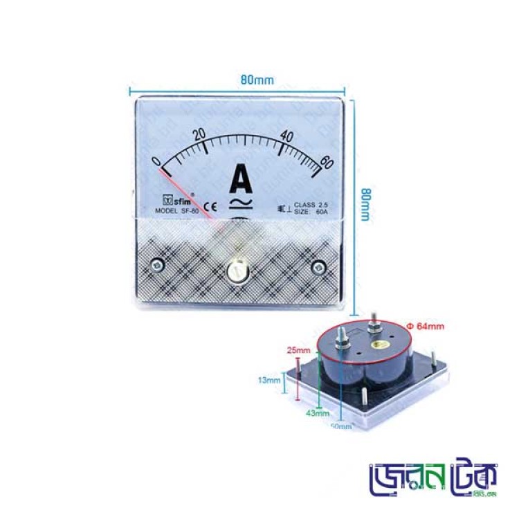 Analog Ammeter AC/DC-80 60A-SFIM