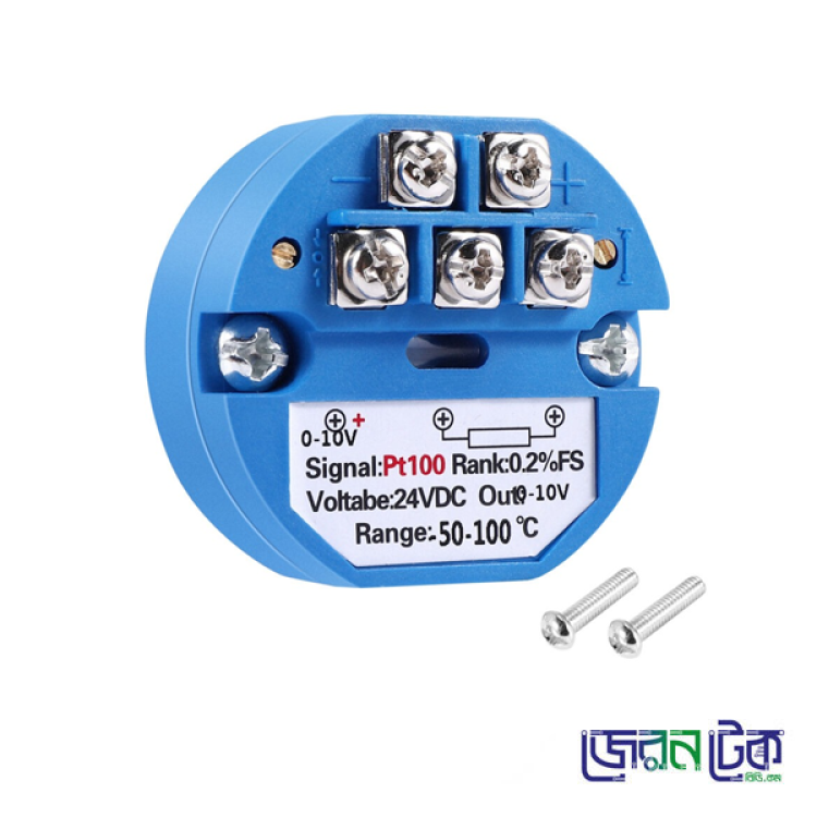PT100 Temperature Transmitter 0 -100 degree Celsius 24V Dc  Output 0-10V