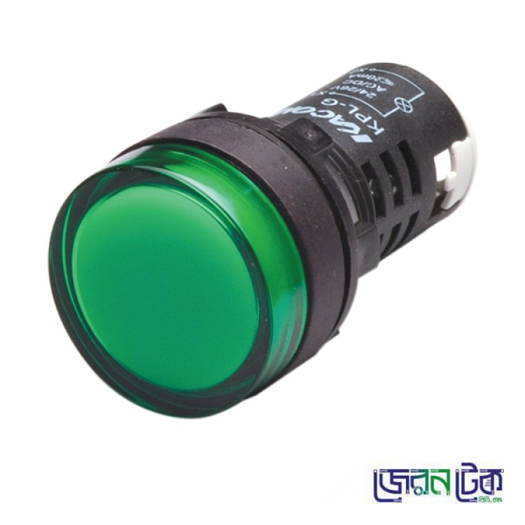 DC 24V 22mm Green Indicator Pilot Lamp – Round Head