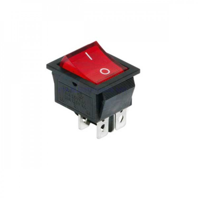 DPST Red Button On-Off 4 Pin Switch  15A 250V AC