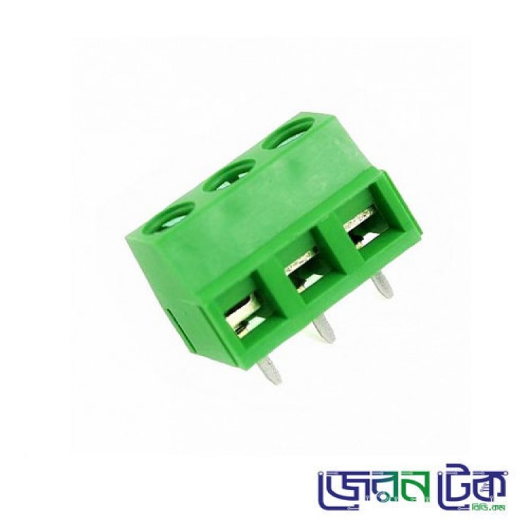 3 Pin Plug-in Screw Terminal Block Connector-Green Color.
